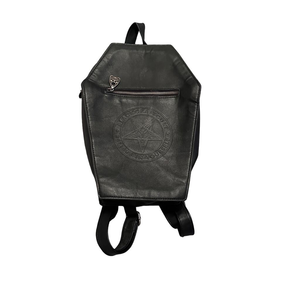 Blackcraft Black Coffin Embossed Backpack Purse